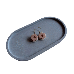 Oorbellen hoops lever/zand