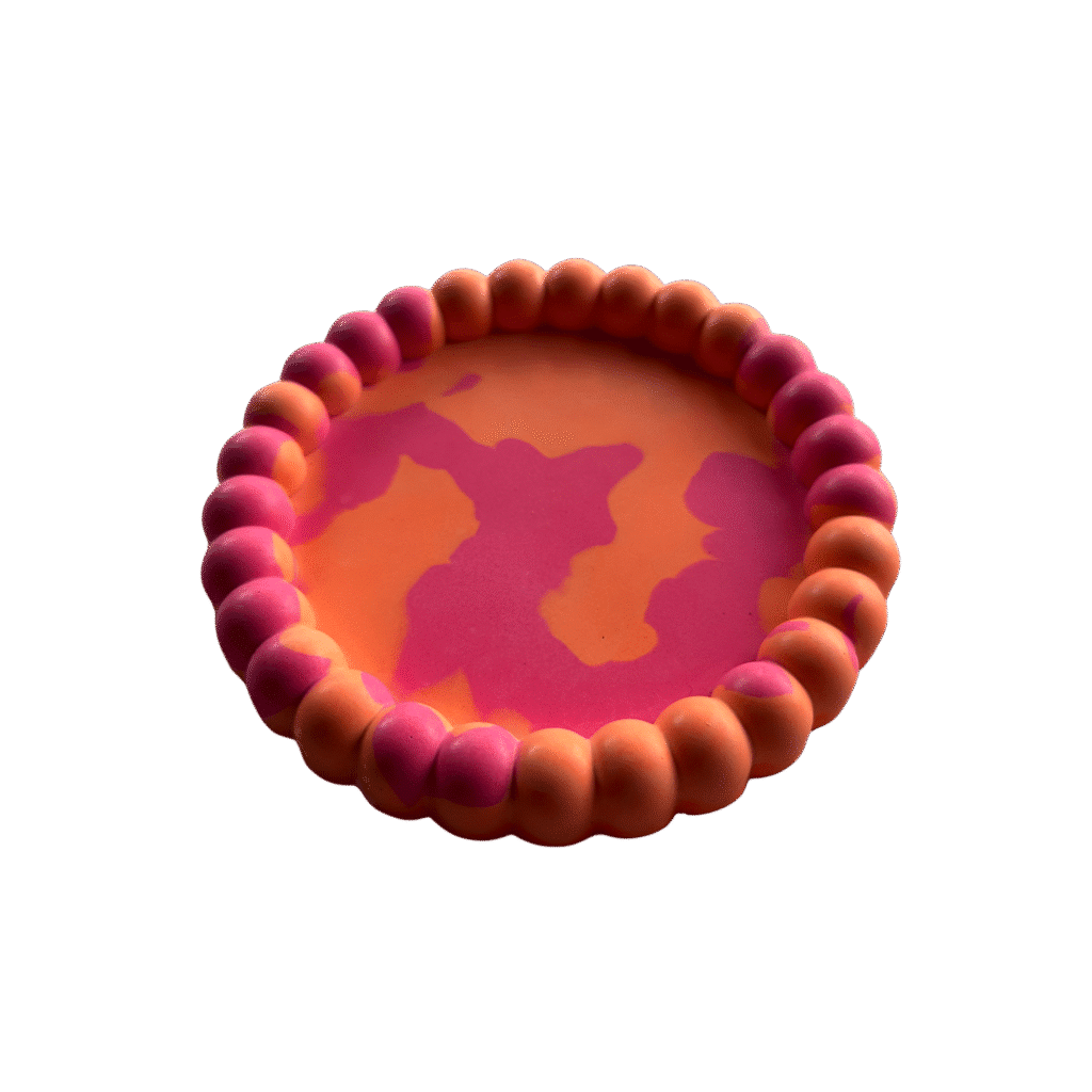 Schaal bubbel roze oranje