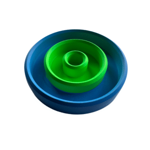 Kaarsenhouder rond groot blauw met groen