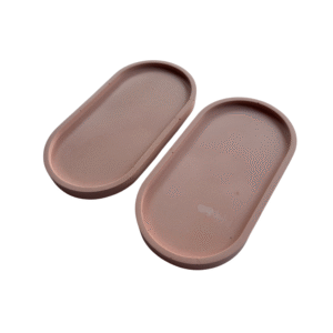 Schaal ovaal leverkleur set van 2 stuks