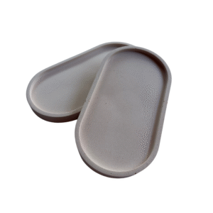 Schaal ovaal lichte leverkleur set van 2 stuks