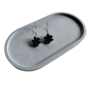 Oorbellen hoops donkergrijs