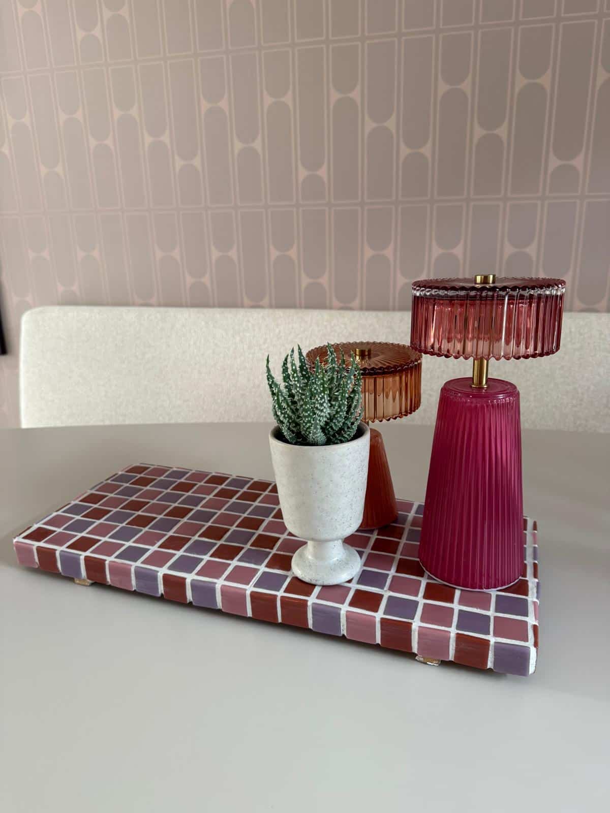 Borrelplank mozaïek Rose Lila Bordeaux