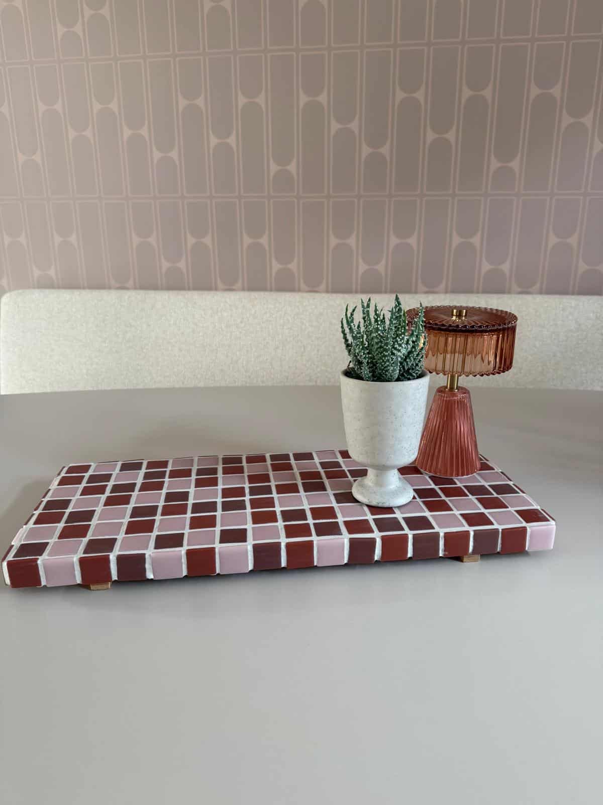 Borrelplank mozaïek Pink Spice Bordeaux